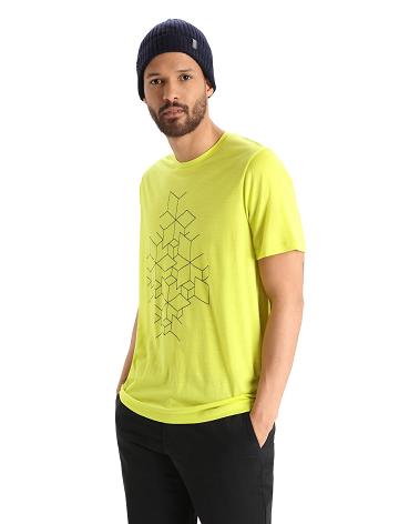 Shine Icebreaker Merino Tech Lite II Short Sleeve Snowflake Men's T Shirts | AU 1202PJJQ